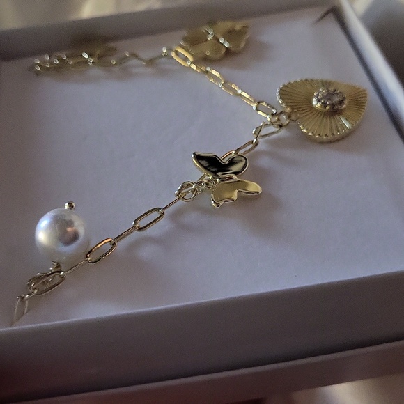 Jennifer Miller PEARL & MULTI CHARM NECKLACE